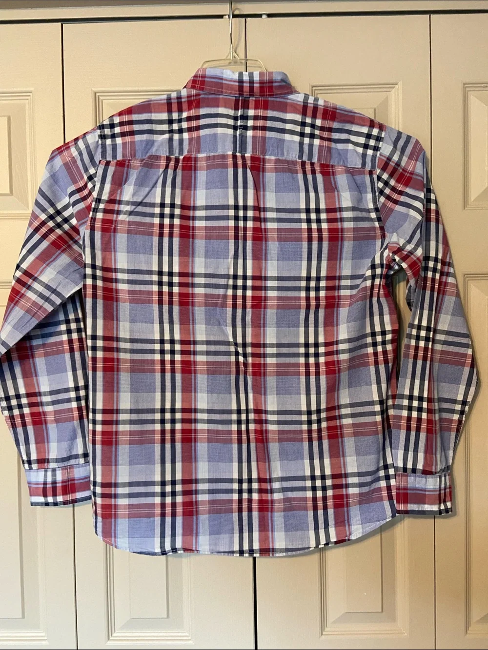 Banana Republic Men's Plaid Untucked Slim Fit Cotton Long Sleeve Shirt Large